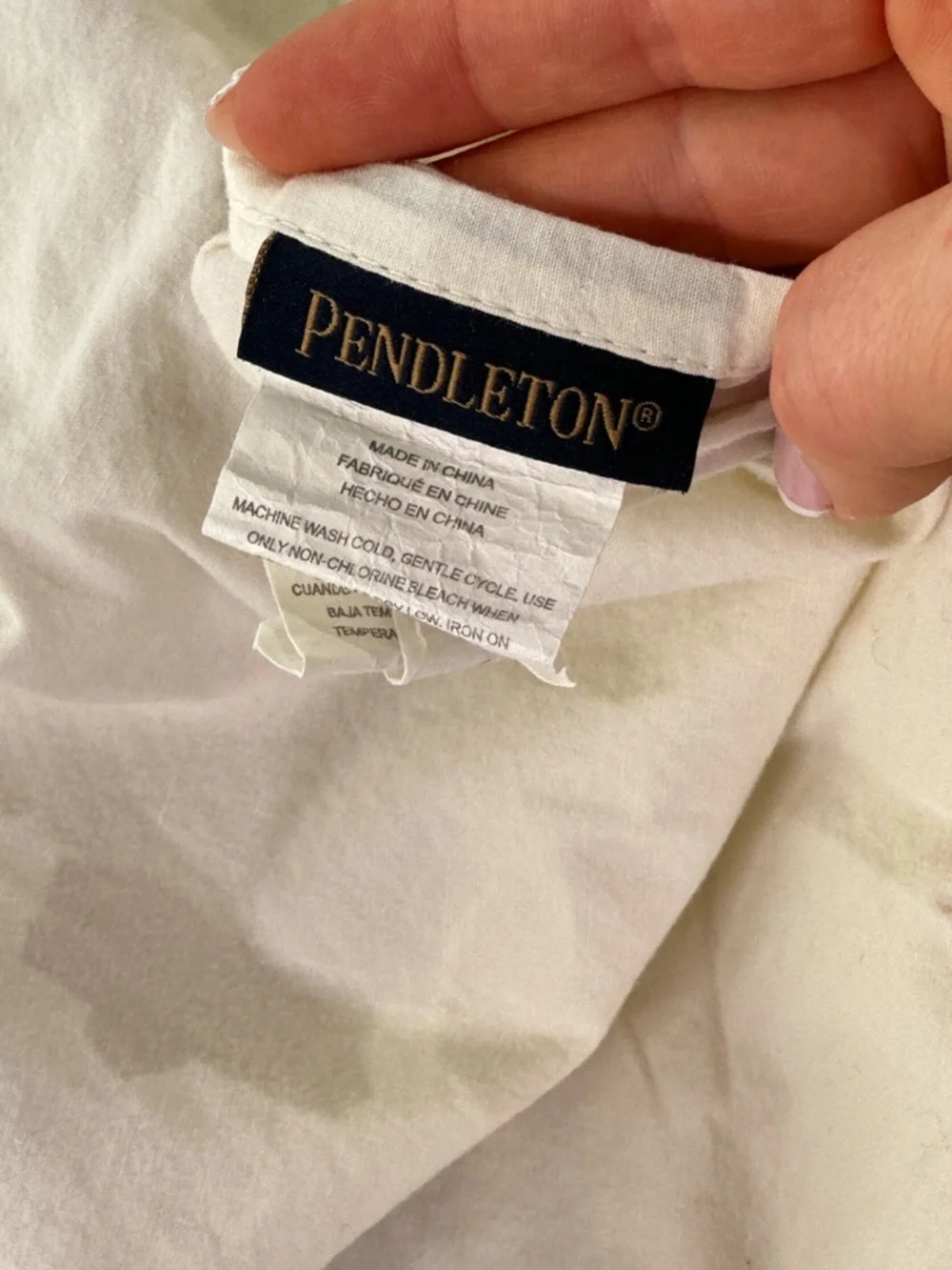 Pendleton Standard Pillow Sham 100% Cotton Stripe Rust Navy